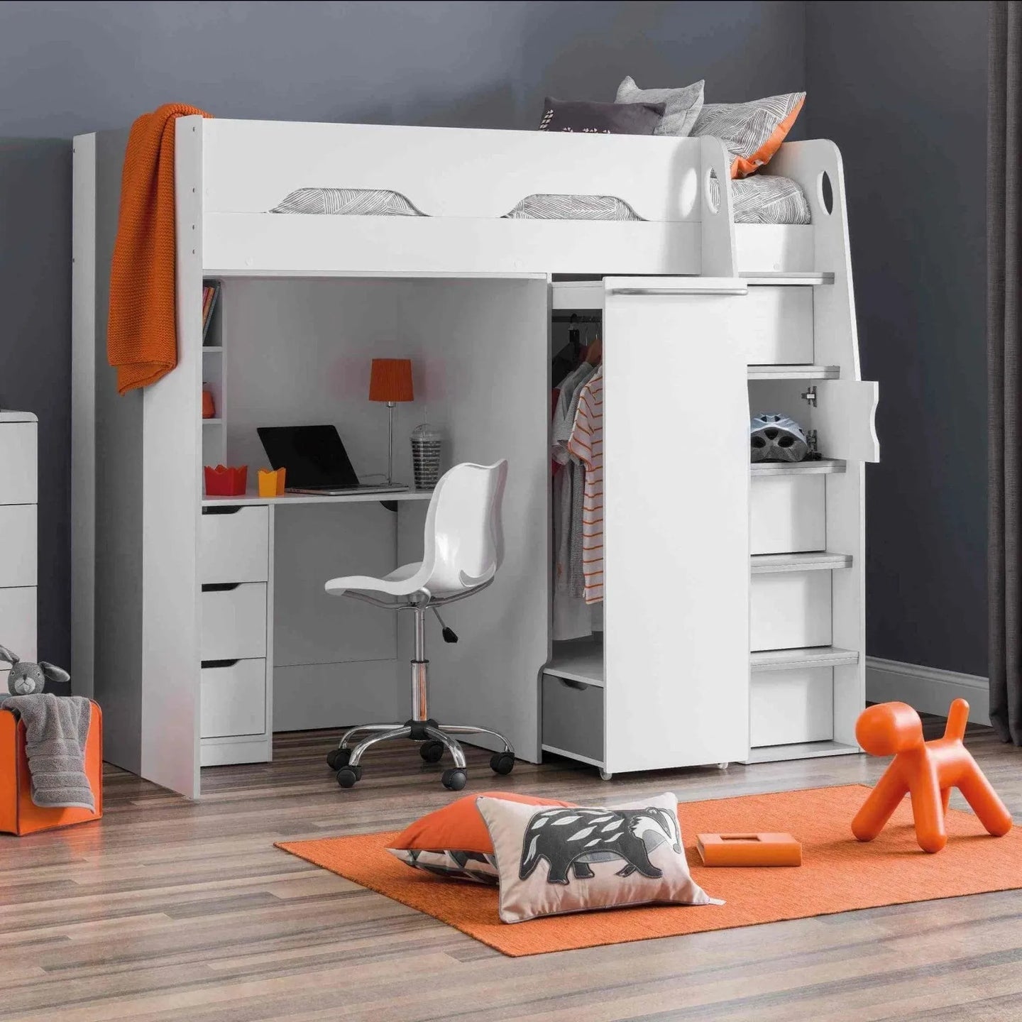 Explorer White Loft Bed